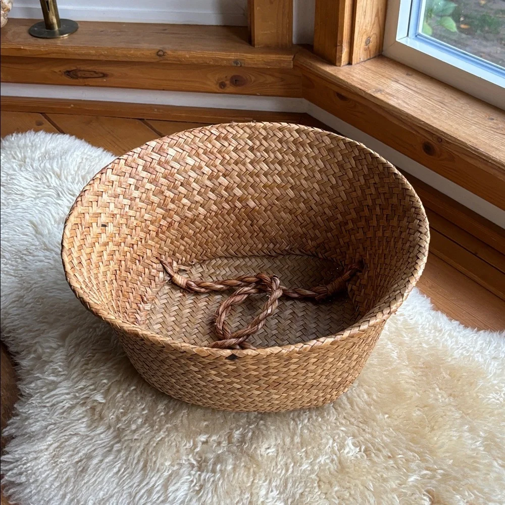 Vintage handwoven seagrass